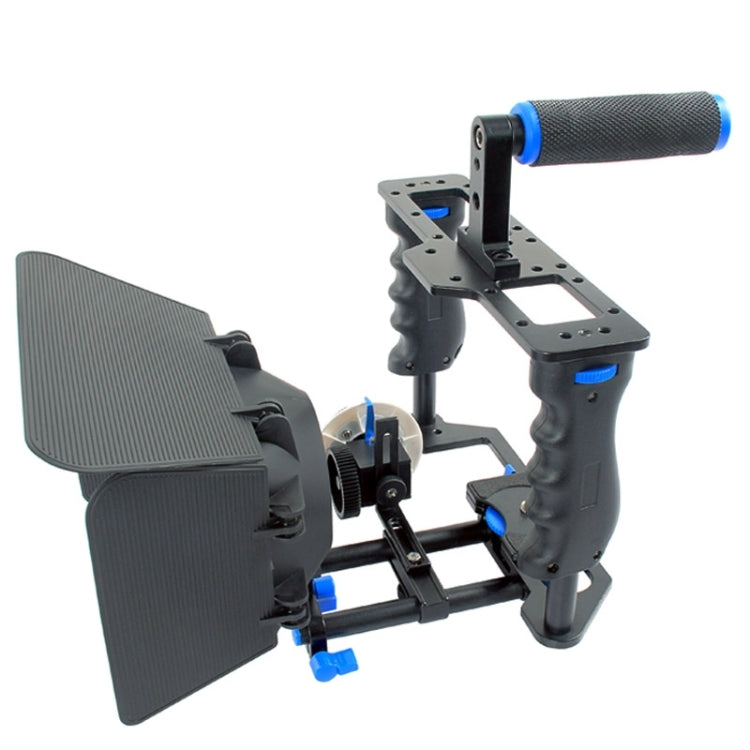 YELANGU YLG1103A-B Estabilizador de jaula para cámara de vídeo con mango grande + Kit de caja mate para cámara DSLR/cámara de vídeo
