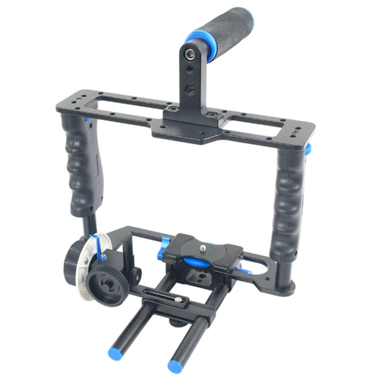 YELANGU YLG1103A-B Estabilizador de jaula para cámara de vídeo con mango grande + Kit de caja mate para cámara DSLR/cámara de vídeo
