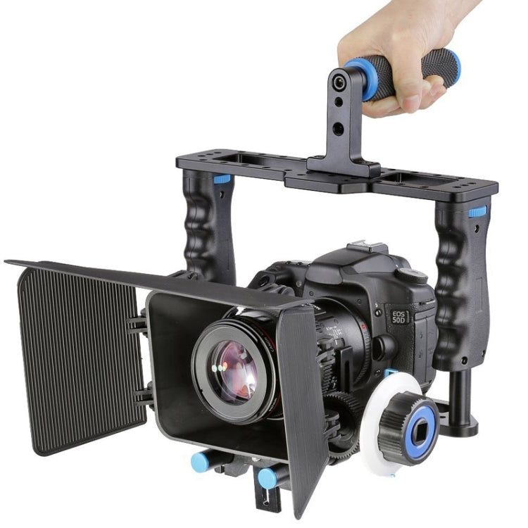 YELANGU YLG1103A-B Estabilizador de jaula para cámara de vídeo con mango grande + Kit de caja mate para cámara DSLR/cámara de vídeo