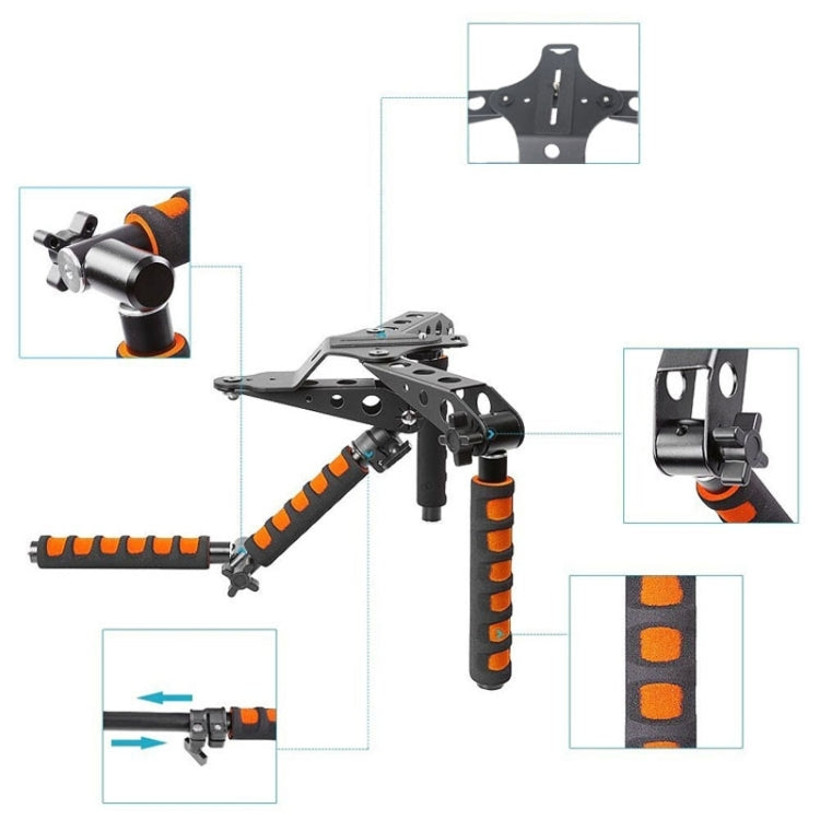YELANGU YLG0107D Rig I Soporte de hombro para cámara con asas multifuncionales para cámara DSLR/cámara de vídeo