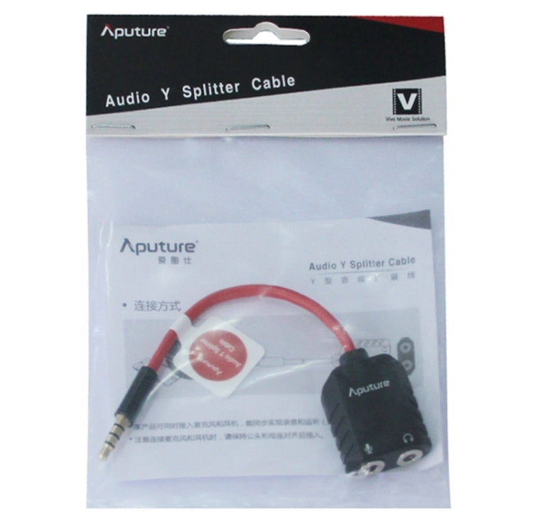 Aputure - Cable divisor de micrófono para auriculares (0.138 in, macho a 2 hembra), 3.5mm Male to 2 Female