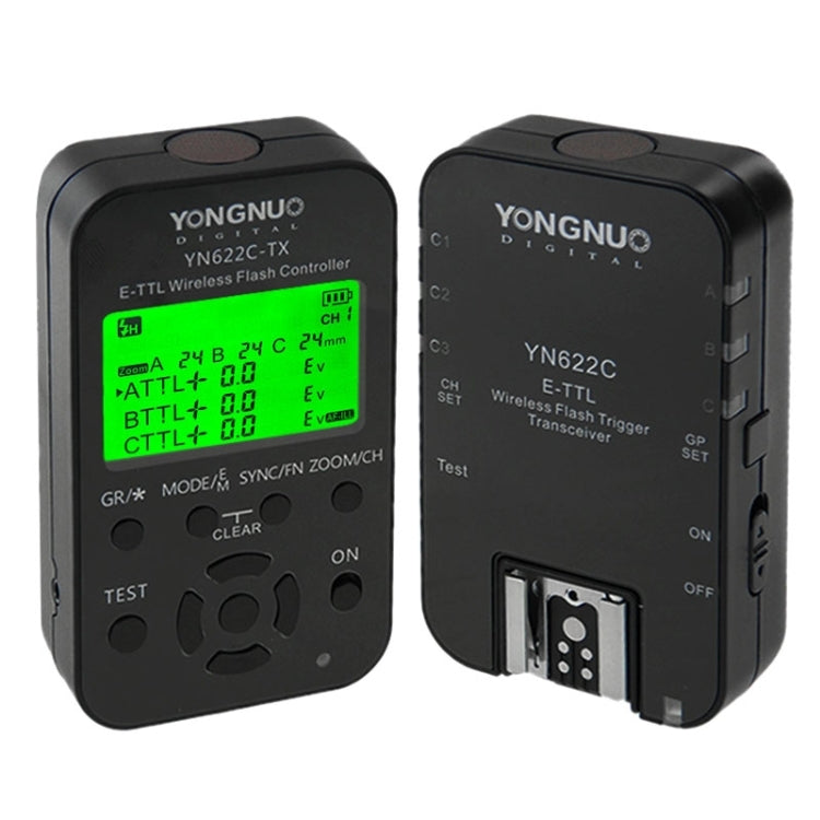 YONGNUO YN622C-KIT E-TTL Controlador de disparo de flash inalámbrico + kit transceptor para cámara Canon, for Canon