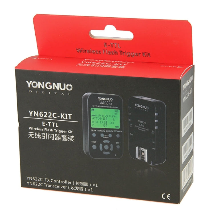 YONGNUO YN622C-KIT E-TTL Controlador de disparo de flash inalámbrico + kit transceptor para cámara Canon, for Canon