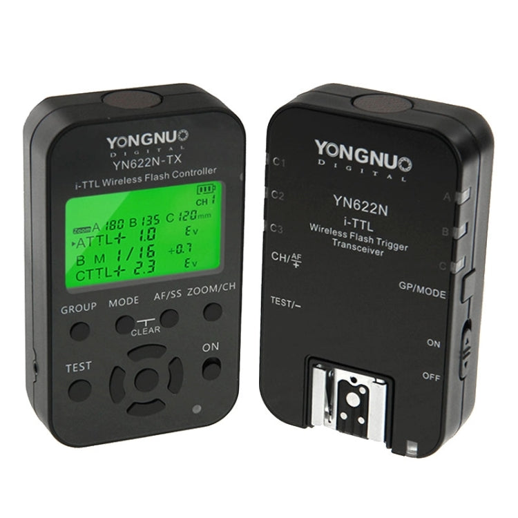 YONGNUO YN622N-KIT Controlador de disparo de flash inalámbrico i-TTL + kit transceptor para cámara Nikon, for Nikon