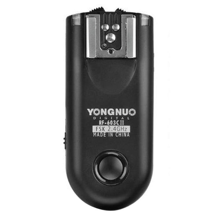 2 PCS YONGNUO RF603C II FSK 2.4GHz Disparador de flash inalámbrico con cable de conexión de obturador C1, RF603C II