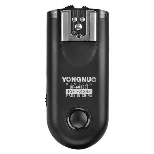 2 PCS YONGNUO RF603C II FSK 2.4GHz Disparador de flash inalámbrico con cable de conexión de obturador C1, RF603C II