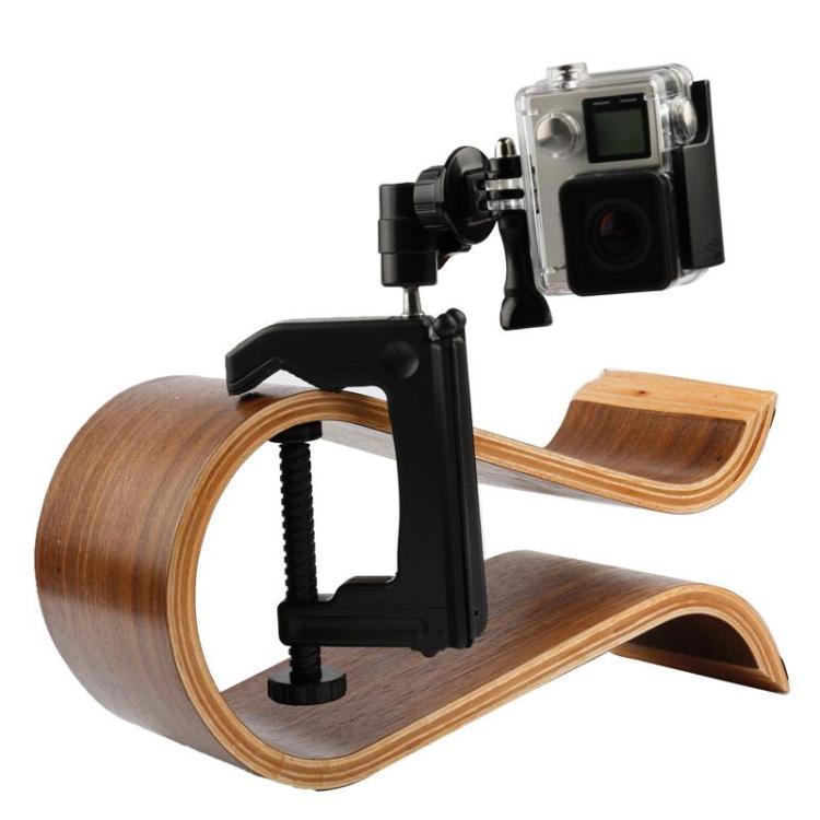 Soporte de abrazadera fija de escritorio con adaptador de trípode para GoPro Hero11 Black / HERO10 Black /9 Black /8 Black /7/6/5/5 Session /4 Session /4/3+ /3/2/1, DJI Osmo Action y otrosCámaras de acción, Tamaño de abrazadera: 1 - 6 cm, Table Clamp