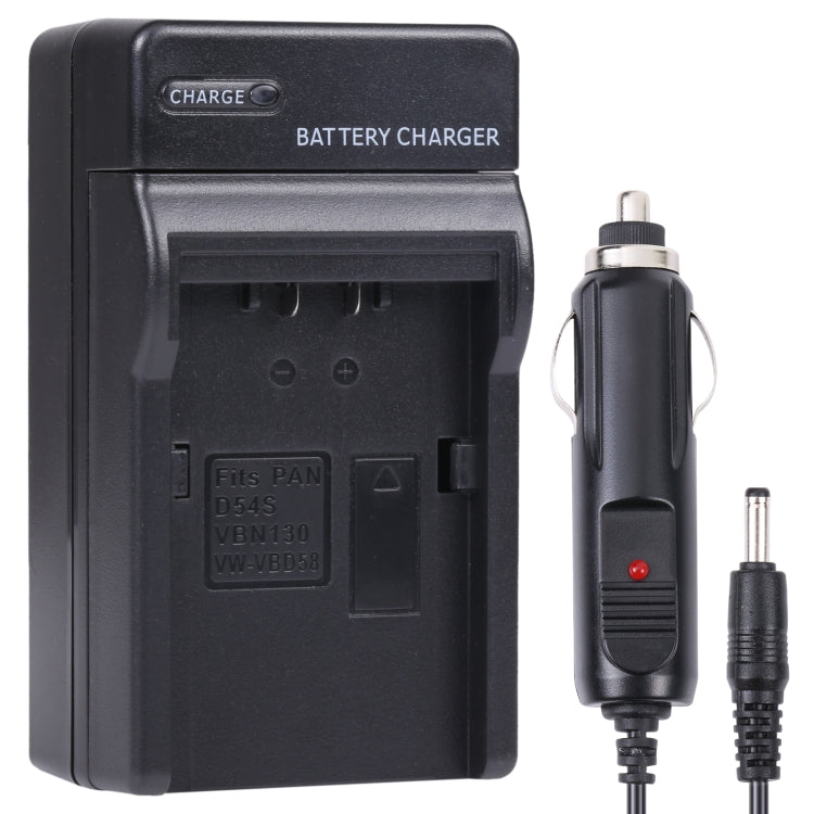 Cargador de coche para batería de cámara digital Panasonic VBN130 / D54S, batería de litio, VBN130