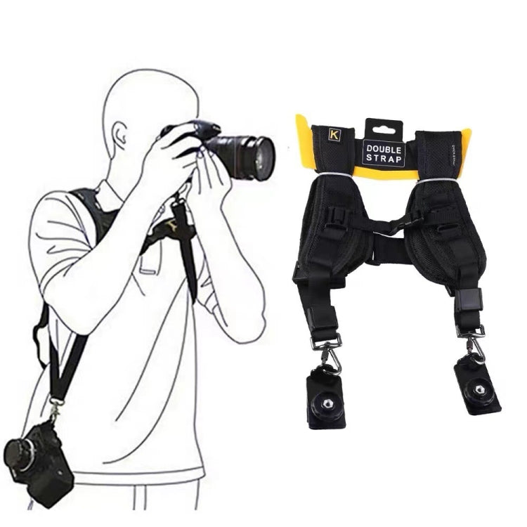 Correa de hombro doble rápida, segura y rápida para 2 cámaras DSLR (QS-B 1/4, QS-B 1/4