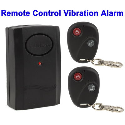 Alarma de vibración con control remoto inalámbrico, 2 controles remotos, batería GF22 gratis, Wireless
