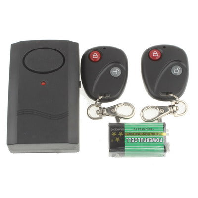 Alarma de vibración con control remoto inalámbrico, 2 controles remotos, batería GF22 gratis, Wireless