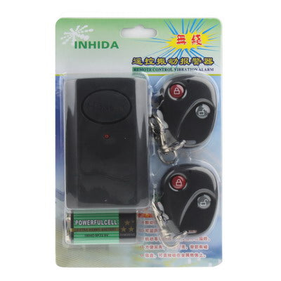 Alarma de vibración con control remoto inalámbrico, 2 controles remotos, batería GF22 gratis, Wireless