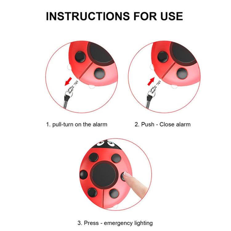Alarma personal de mariquita, lobo de defensa personal, mini alarma para niñas y niños, Ladybird