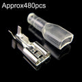 Conector de pala hembra de terminal de engarzado de 500x 6,3 mm + estuche (500 piezas en un paquete, el precio es por 500 piezas)