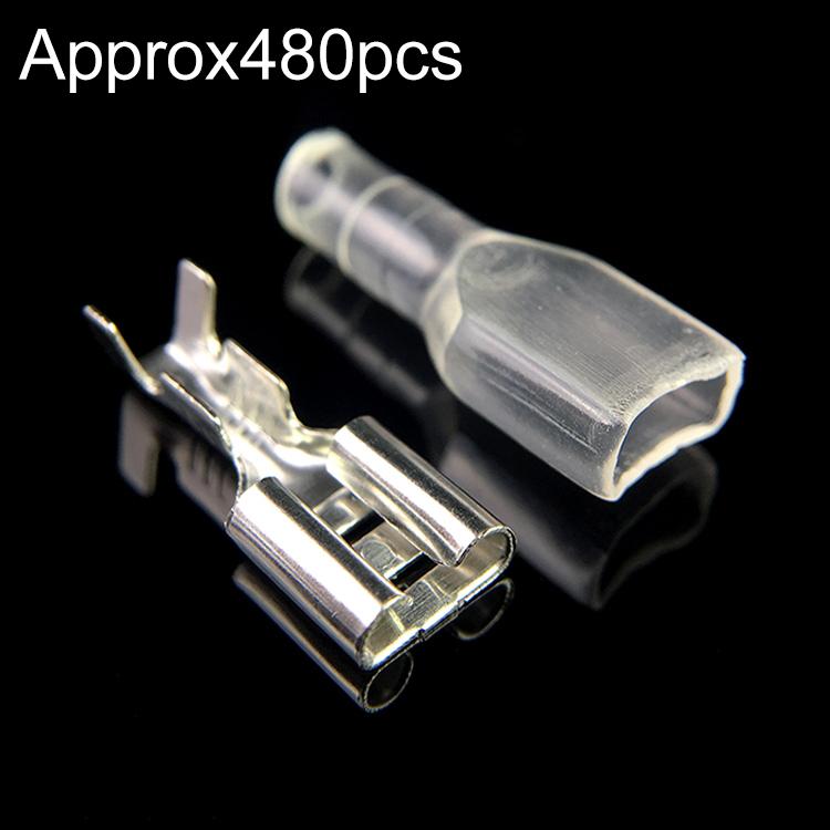 Conector de pala hembra de terminal de engarzado de 500x 6,3 mm + estuche (500 piezas en un paquete, el precio es por 500 piezas)