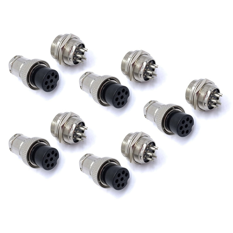 Conector de enchufe de aviación GX16 de 7 pines de 16mm para bricolaje (5 piezas en un paquete, el precio es por 5 piezas), 7 Pin