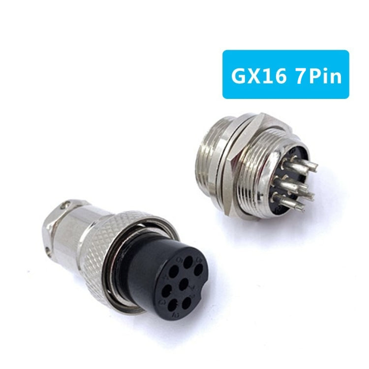 Conector de enchufe de aviación GX16 de 7 pines de 16mm para bricolaje (5 piezas en un paquete, el precio es por 5 piezas), 7 Pin