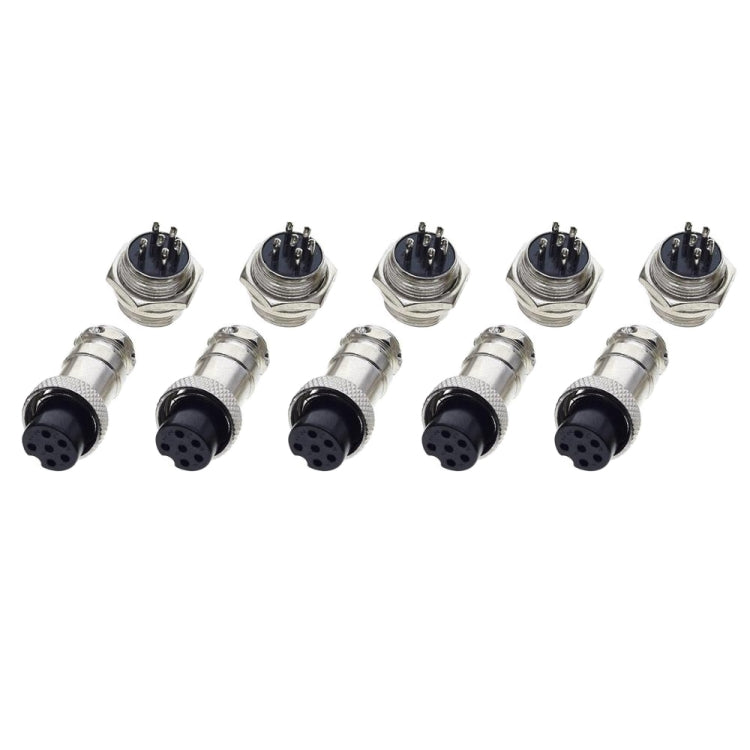 Conector de enchufe de aviación GX16 de 6 pines y 16mm para bricolaje (5 piezas en un paquete, el precio es por 5 piezas)