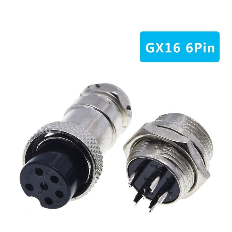 Conector de enchufe de aviación GX16 de 6 pines y 16mm para bricolaje (5 piezas en un paquete, el precio es por 5 piezas)