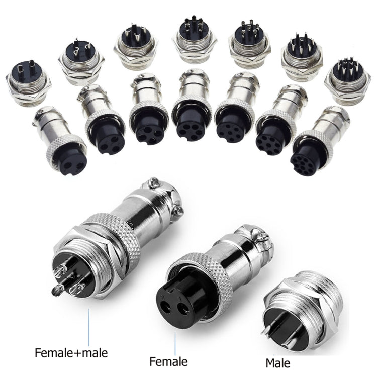 Conector de enchufe de aviación GX16 de 6 pines y 16mm para bricolaje (5 piezas en un paquete, el precio es por 5 piezas)