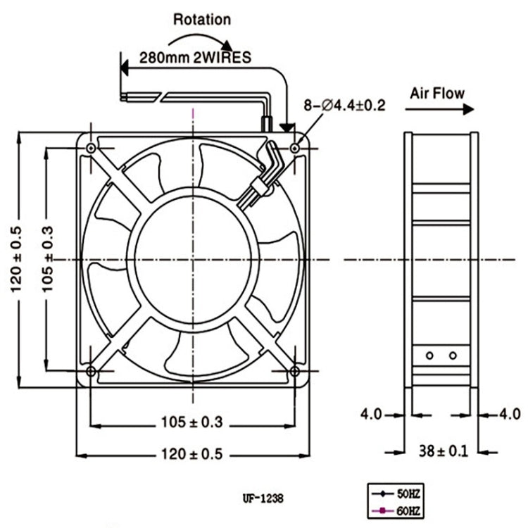Ventilador de refrigeración sin escobillas 2123HSL de 220 V
