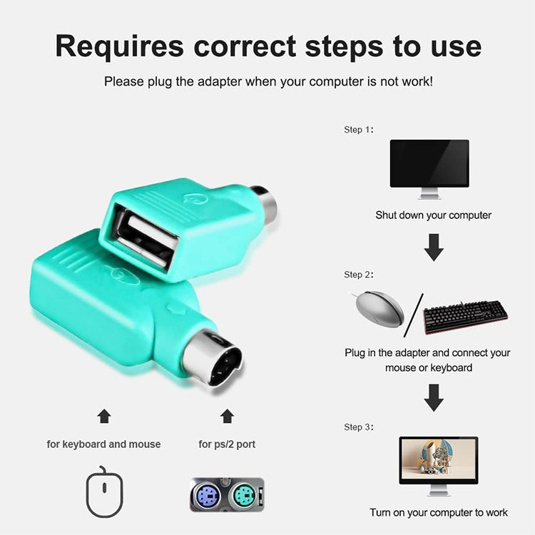 Conector convertidor USB hembra a PS macho de 10 piezas