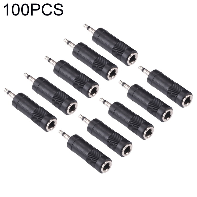 Adaptadores convertidores de sonido mono macho de 3,5 mm a hembra de 6,35 mm (100 unidades en un paquete, el precio es por 100 unidades)