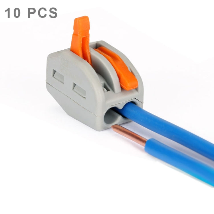 Conector de cable sin soldadura, abrazadera de empuje Universal compacto de 2 pines, 10 Uds., 2 Pin