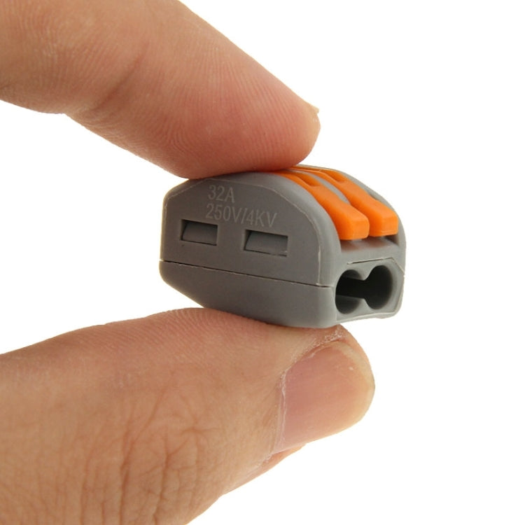 Conector de cable sin soldadura, abrazadera de empuje Universal compacto de 2 pines, 10 Uds., 2 Pin