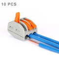 Conector de cable sin soldadura, abrazadera de empuje Universal compacto de 3 pines, 10 Uds., 3 Pin