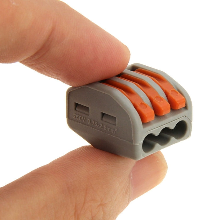 Conector de cable sin soldadura, abrazadera de empuje Universal compacto de 3 pines, 10 Uds., 3 Pin