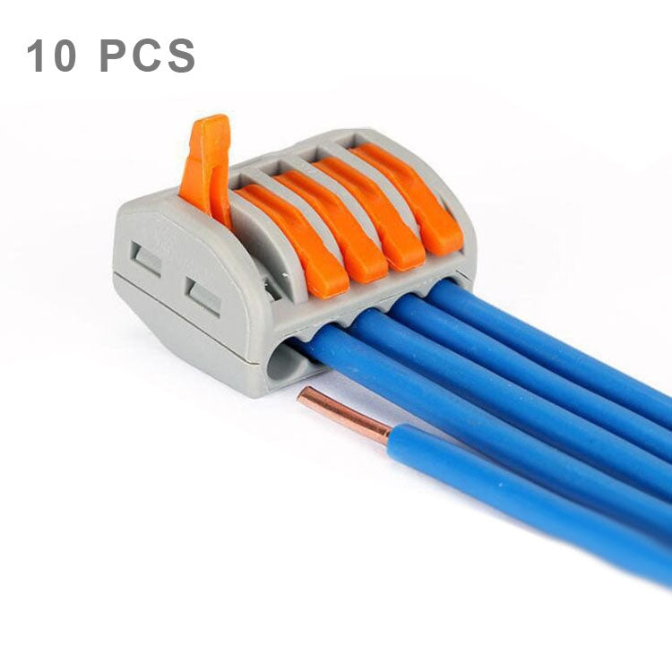 Conector de cable sin soldadura, abrazadera de empuje Universal compacto de 5 pines, 10 Uds., 5 Pin