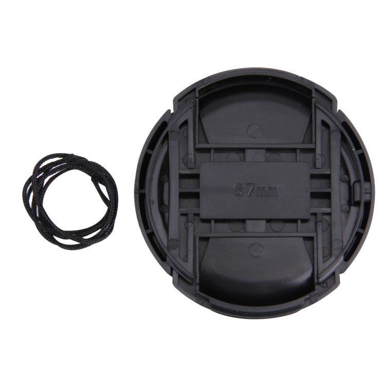 Tapa de lente de cámara con pellizco central de 67 mm, 67mm
