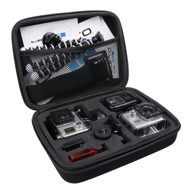 Bolsa de almacenamiento portátil a prueba de golpes para GoPro Hero11 Black / HERO10 Black / HERO9 Black / HERO8 Black / HERO7 /6/5/5 Session /4 Session /4/3+ /3/2/1, DJI Osmo Action y otras cámaras de acción, Size: 22.5cm x 16cm x 6cm