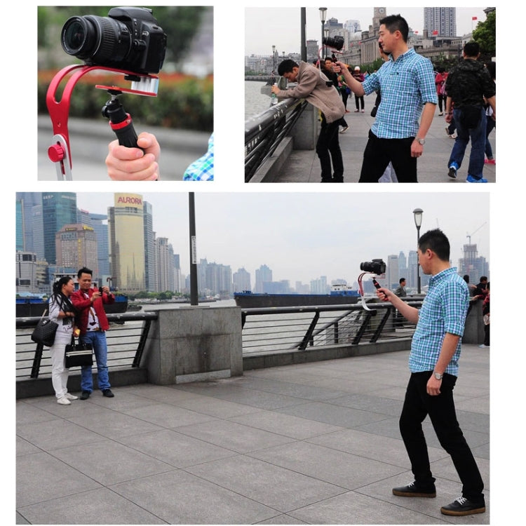 Estabilizador de vídeo portátil DEBO para videocámara con cámara DSLR, UF-007, UF-007(Black), UF-007(Red)