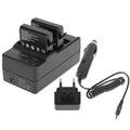 AHDBT-401 Cargador de Batería Doble para Cámara Digital + Cargador de Coche + Adaptador para GoPro HERO4, GP280-B