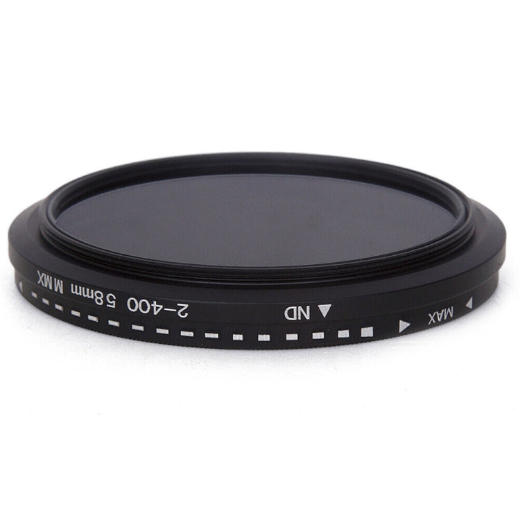 Filtro variable ajustable de densidad neutra atenuador ND de 58 mm Filtro ND 2 a ND 400, 58mm