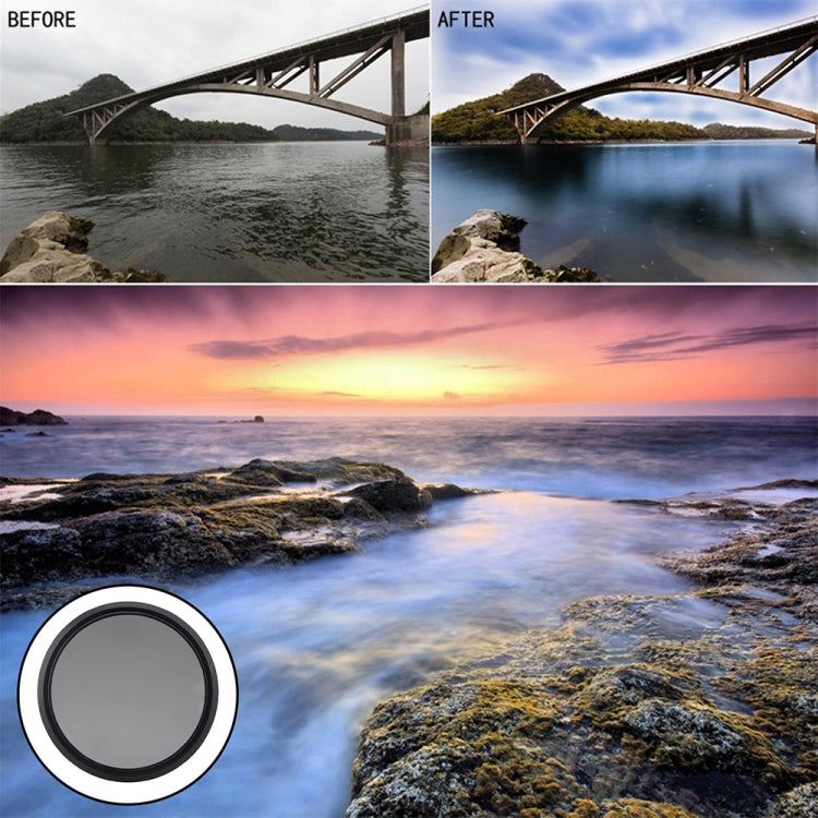 Filtro variable ajustable de densidad neutra atenuador ND de 72 mm Filtro ND 2 a ND 400, 72mm