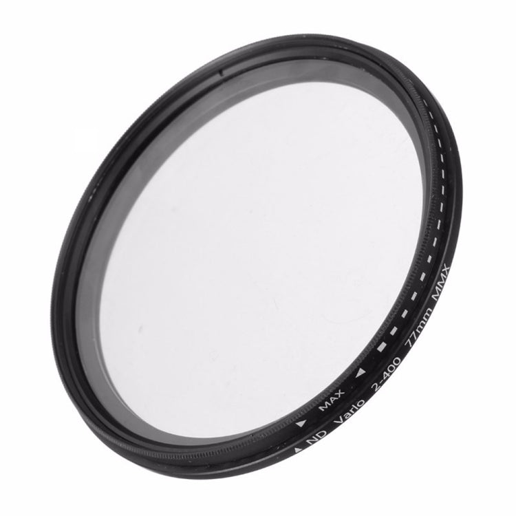 Filtro variable ajustable de densidad neutra atenuador ND de 77 mm Filtro ND 2 a ND 400, 77mm