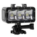 Luz de video a prueba de agua de 30 m Linterna de 3 modos con soporte de base y tornillo para GoPro Hero11 Black / HERO10 Black / HERO9 Black /HERO8 / HERO7 /6/5/5 Session /4 Session /4/3+ /3/2/1, Insta360 ONER, DJI Osmo Action y otras cámaras de acció...