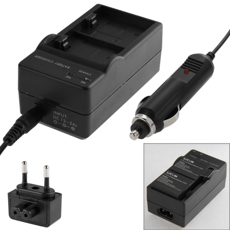Cargador de batería dual para cámara digital para SJ4000, SJ5000, SJ6000, M10, Car Battery Charger