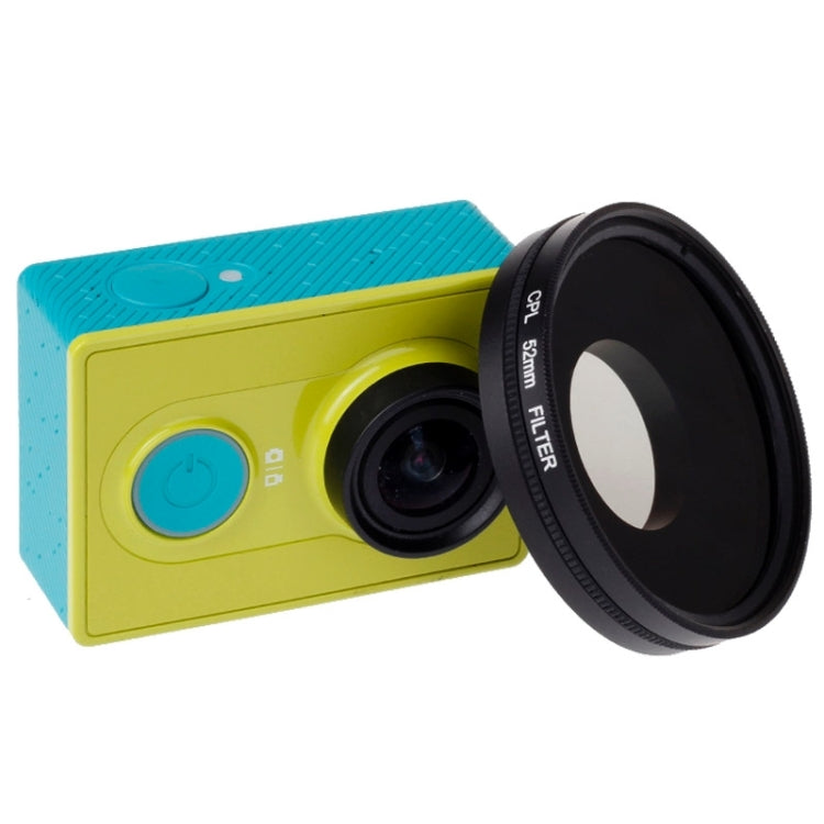 Filtro CPL de 52 mm Filtro de lente polarizador circular con tapa para cámara deportiva Xiaomi Xiaoyi 4K+ / 4K, Xiaoyi Lite, Xiaoyi, 52mm CPL Filter