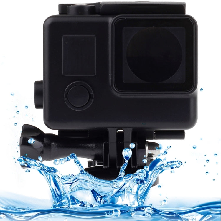Funda protectora con carcasa impermeable Black Edition con soporte básico con hebilla para GoPro HERO4 /3+, profundidad impermeable: 10 m, 10m Waterproof