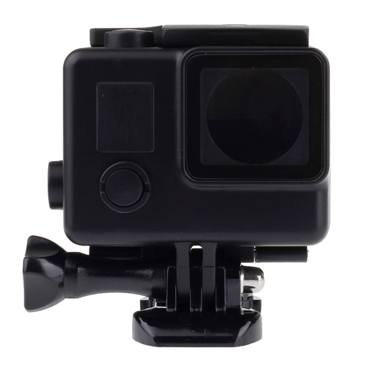 Funda protectora con carcasa impermeable Black Edition con soporte básico con hebilla para GoPro HERO4 /3+, profundidad impermeable: 10 m, 10m Waterproof
