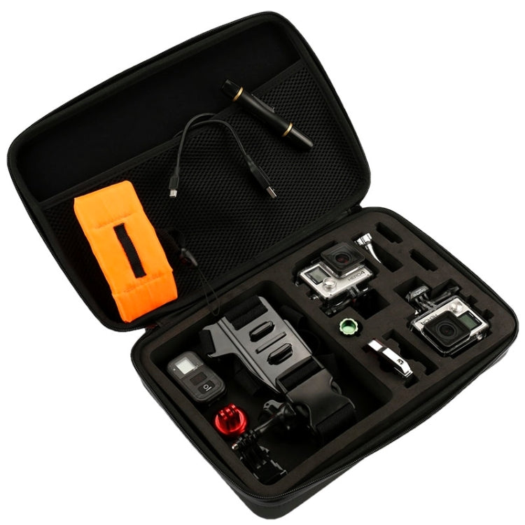 Estuche de viaje portátil impermeable a prueba de golpes para GoPro Hero11 Black / HERO10 Black / HERO9 Black / HERO8 Black / HERO7 /6/5/5 Session /4 Session /4/3+ /3/2/1, DJI Osmo Action y otros accesorios para cámaras de acción, Tamaño: 32 cm x 22 cm...