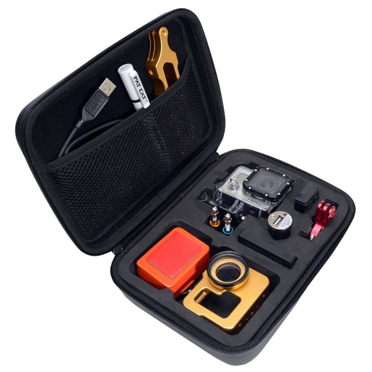 Estuche de viaje portátil impermeable a prueba de golpes para GoPro Hero11 Black / HERO10 Black / HERO9 Black / HERO8 Black / HERO7 /6/5/5 Session /4 Session /4/3+ /3/2/1, DJI Osmo Action y otros accesorios para cámaras de acción, Tamaño: 22 cm x 16 cm...
