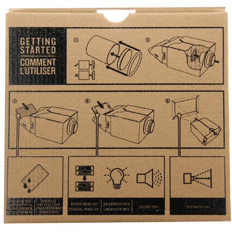 Proyector de cartón para teléfono inteligente/proyector de teléfono móvil DIY cine portátil