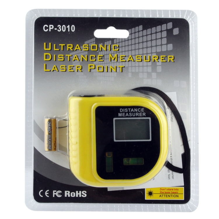 CP-3010 Medidor de distancia ultrasónico con puntero láser, alcance: 0,5-18 m, CP-3010