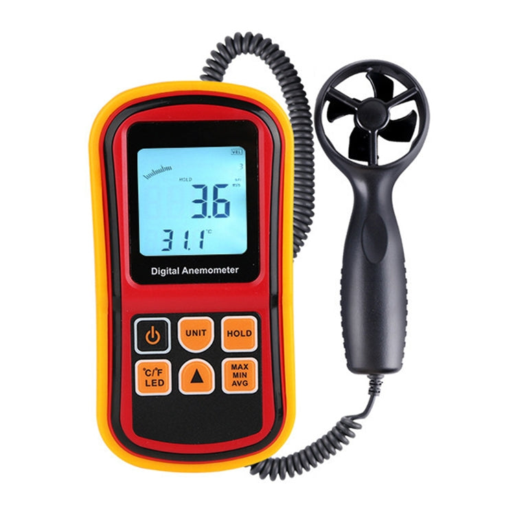 Anemómetro digital (elementos de medición: velocidad del aire, temperatura del aire), GM8901