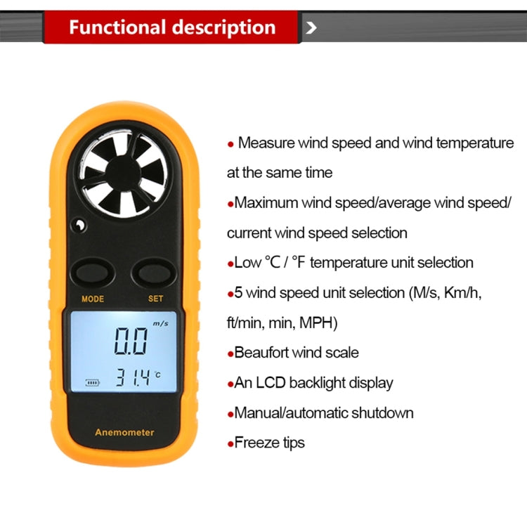 Anemómetro Termómetro Electrónico Digital AR-816, AR-816